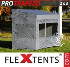 Carpa plegable FleXtents Pro 2x3m Gris, Incl. 4 lados