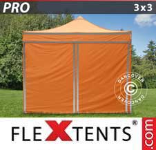Carpa plegable FleXtents Pro 3x3m Naranja reflectante, Incl.
