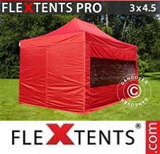 Carpa plegable FleXtents Pro 3x4,5m Rojo, Incl. 4 lados