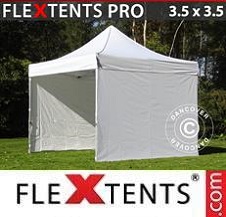 Carpa plegable FleXtents Pro 3,5x3,5m Blanco, Incl. 4 lados